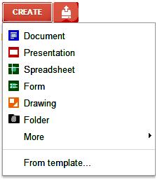 Google Drive - User Interface Create Upload Buttons